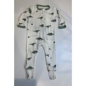 Kyte Baby Bamboo Footed Sleeper Dinosaur Print Zip Up 0-3 Months